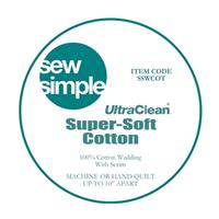 Sew Simple Super Soft 100% Cotton Wadding 0.5m (228cm wide)