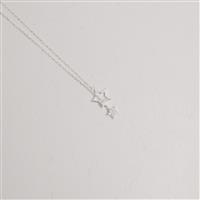 925 Sterling Silver Lariat Star Necklace With Cubic Zirconia (48cm Length)