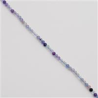 30cts Fluorite Faceted Lanterns Approx 3x2mm, 38cm Strand