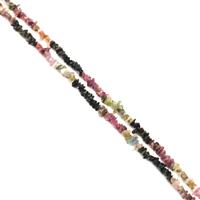 150cts Multi-Colour Tourmaline Small Chips Approx 5x4mm, 32-34" Strand