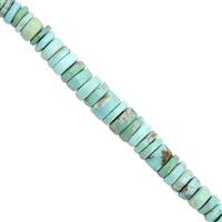 65cts Sleeping Beauty Turquoise Graduated Plain Wheels Approx 4x1.5 to 8x2mm, 21cm Strand