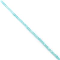 25cts Amazonite Faceted Rondelles Approx 4x3mm, 38cm Strand