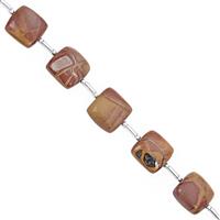 65cts Noreena Jasper Graduated Plain Cushion Approx 8 to 12.5mm, 16cm Strand with Spacer 