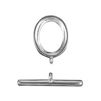 925 Sterling Silver Oval Style Toggle Clasp Approx 15x21mm