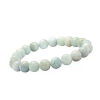 70cts Aquamarine Smooth Round Approx 8mm Stretchable Bracelet 17cm