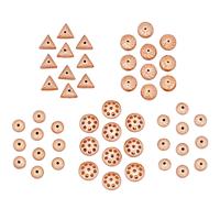 Rose Gold Colour Silver Plated Base Metal Spacer Bead Bundle 50pcs (5 Designs - 10 Pieces Of Each Design)
