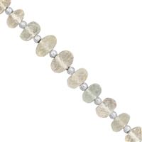 75cts Cullinan Topaz Faceted Rondelles Approx 5x2 to 9x5mm, 19cm Strand With Spacers