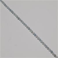 20cts Aquamarine Faceted Bicones Approx 4x4mm, 38cm Strand