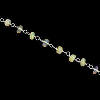 8cts 925 Sterling Silver Graduated Ethiopian Opal Beaded Chain Approx 3 to 4mm, 20inch