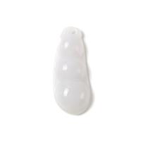 Type A 20cts Burmese White Jadeite Bean Pendant, Approx. 12x25mm, 1pcs