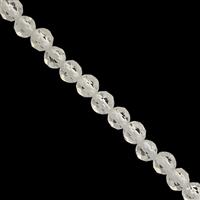 20cts White Topaz Faceted Round Approx 3mm, 35cm Strand