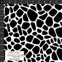 Wild Text Collection Giraffe Print Black Fabric 0.5m
