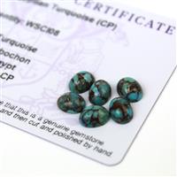 5cts Egyptian Turquoise 8x6mm Oval Pack of 6 (CP)