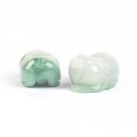 2x 48cts Type A Jadeite Pig Carving Approx 17x20mm,