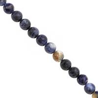125cts Sodalite Faceted Round Approx 8mm, 30cm Strand
