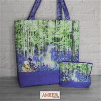 Amber Makes Bluebell Wood Totally Tote Bag Kit: Fabric Panel & Instructions