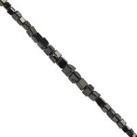 1.85cts Black Diamond Faceted Cube Approx 1 to 2mm, 6cm Strand With Spacers