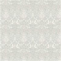 William Morris Hawkdale Pure Dove & Rose Small Silver Fabric 0.5m