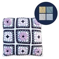 The Crafty Co Soft Neutrals Rose Crochet Cushion Kit