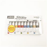 Pebeo Studio Acrylics Paint Set Assorted Colours 10x20ml Tubes
