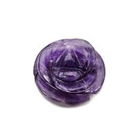 85cts Amethyst Top Side Drill Carved Flower Approx 25 to 28mm, Pendant (1Pcs)