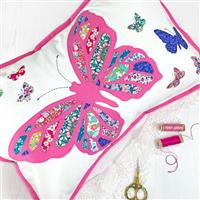Alice Caroline Liberty Butterfly Cushion Hot Pink
