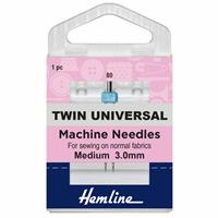 Sewing Machine Needles, Twin Universal 80/12, 3mm