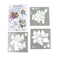 Christmas Concept stencil set, Create wonderful Christmas themed artwork using these stencils, baubles, holly and Christmas trees