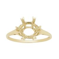 9K Gold Ring Mount (To fit 10mm Snowflake Cut Gemstone)- 1pcs