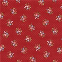 Moda Belle Isle Dotted Floral Ditsy on Red Fabric 0.5m