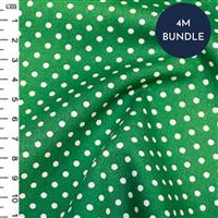 Rose and Hubble Cotton Poplin Spots on Emerald Fabric Bundle (4m)