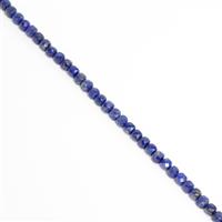25cts Lapis Faceted Cube Approx 4mm, 18cm strand 