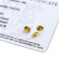1.2cts Xia Heliodor 5x5mm Round Pack of 3 (I)