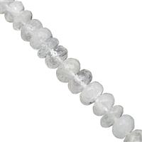 85cts Himalayan Beryl Graduated Faceted Rondelle Approx 5x3 to 9x5mm, 21cm Strand