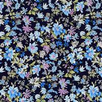 Sevenberry Petite Garden Lawn Collection Wild Navy Fabric 0.5m