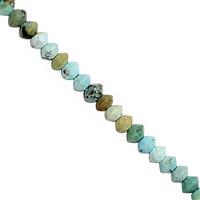 13cts Turquoise Faceted Saucer Approx 2.7x1.6mm to 3x1.7mm 29cm Strand