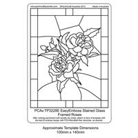 ParchCraft Template Stained Glass Framed Roses, 121 x 171