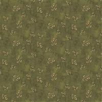 Ashton Collection Teardrop Floral on Green Fabric 0.5m