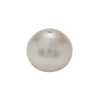 White South Sea Cultured Pearl Near Round Top Drilled Approx 13x13mm (1pc)