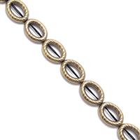 Pyrite Colour Haematite Oval Rings Approx 11x18mm, 38cm Strand