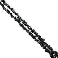 400cts Black Spinel Small Chips Approx 3x2 - 6x4mm, 60" Strand