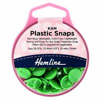 Green Plastic Snaps 25 x 12.4mm