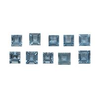 1.6cts  Marambaia Swiss Blue Topaz 3x3mm Square Pack of 10
