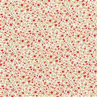 Sevenberry Petite Garden Lawn Collection Ditsy Red Fabric 0.5m