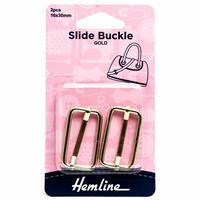 Gold 2 Pieces Slide Buckles 30mm x 16mm