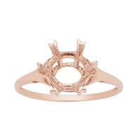 9K Rose Gold Ring Mount (To fit 10mm Snowflake Cut Gemstone)- 1pcs