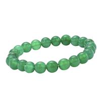 75cts Green Onyx Smooth Round Approx 8mm Stretchable Bracelet 17cm