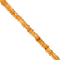 15cts Yellow Sapphire Graduated Faceted Rondelles Approx 2x1 to 4x2mm, 19cm Strand