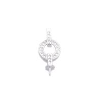 925 Sterling Silver Bail With Peg & White Topaz