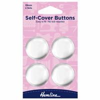 Self-Cover Buttons, Metal Top 29mm (Pack of 4)